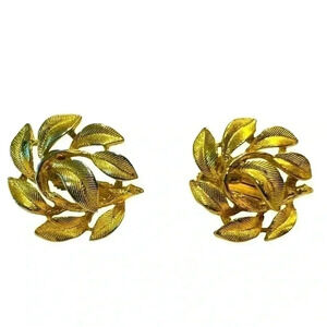 Napier Gold Leaf Screw-Back Earrings